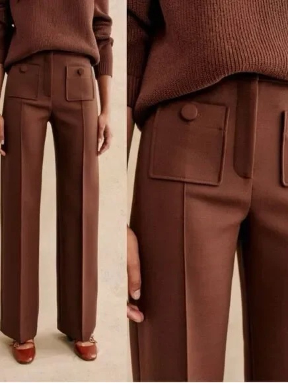 NWT Sézane Caramel Brown Dan Trousers